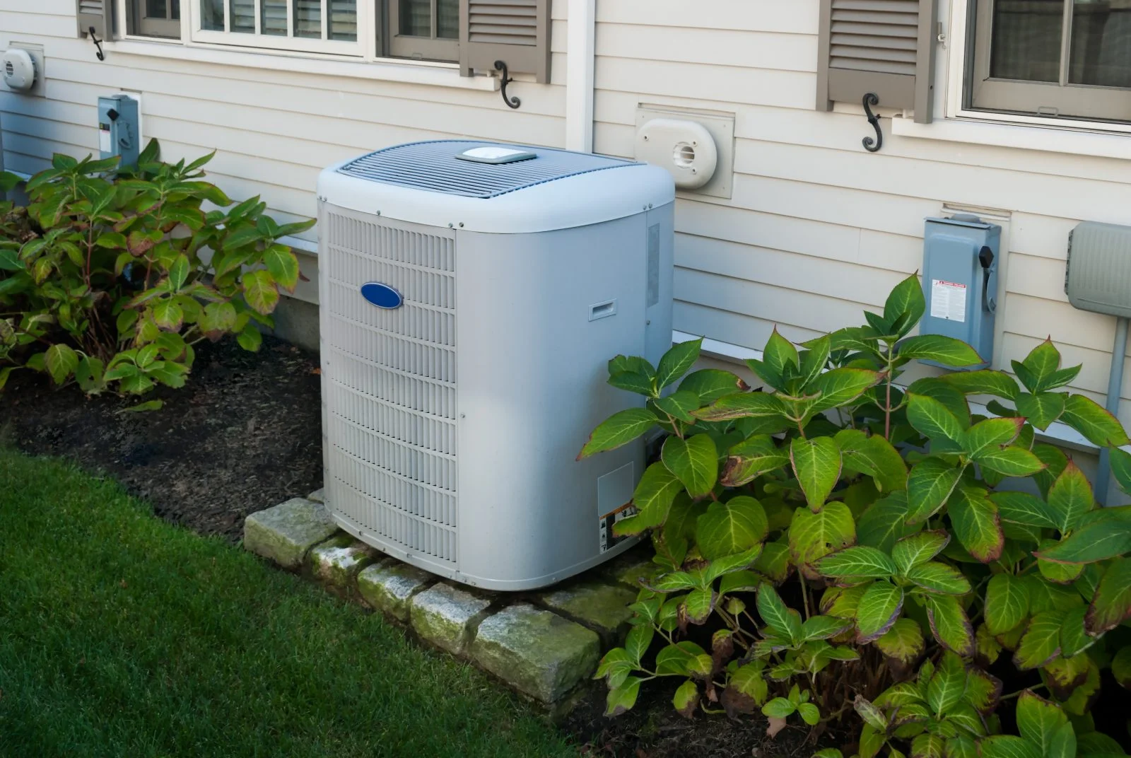 HVAC outside fan and heat exchanger unit